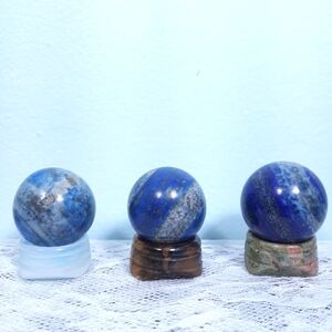 Meditation & Energy Crystals, Lapis Spheres, Opalite, Tiger Eye, Unakite Stands